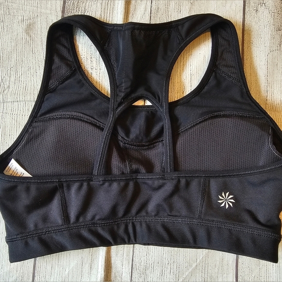 Athleta •Size Small• Black Sports Bra Medium Support Wirefree - Picture 3 of 8